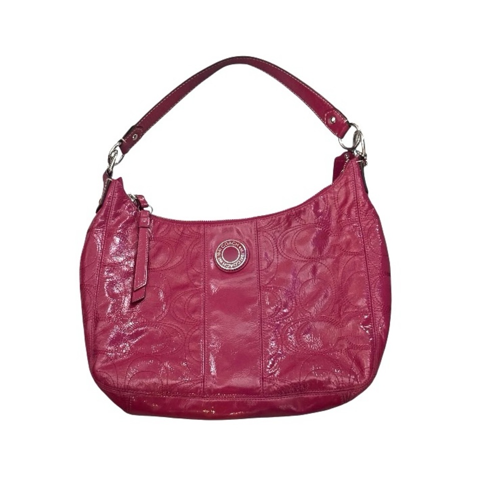 Coach Pink Leather Signature Hobo Bag
